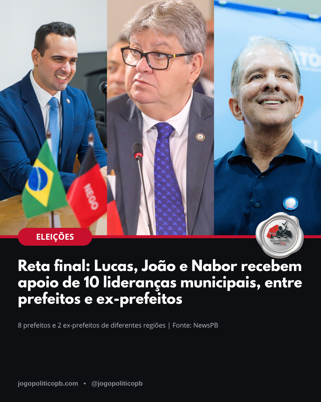 Lucas Ribeiro, João Azevêdo e Nabor Wanderley recebem adesões de prefeitos