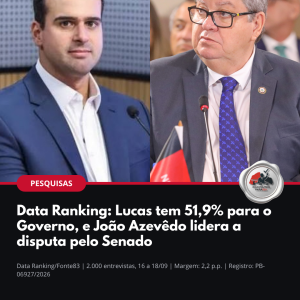 Pesquisa Data Ranking para Governo e Senado na Paraíba