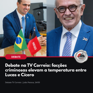 Lucas Ribeiro e Cícero Lucena no debate da TV Correio