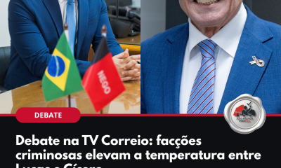 Lucas Ribeiro e Cícero Lucena no debate da TV Correio