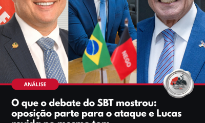 Efraim Filho, Lucas Ribeiro e Cícero Lucena no debate do SBT