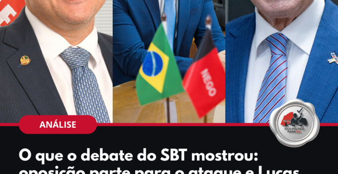 Efraim Filho, Lucas Ribeiro e Cícero Lucena no debate do SBT
