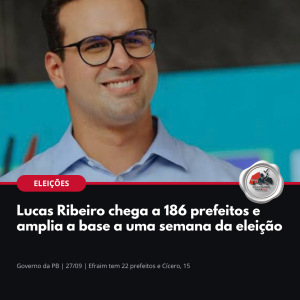 Lucas Ribeiro chega a 186 prefeitos e amplia a base a uma semana da eleição