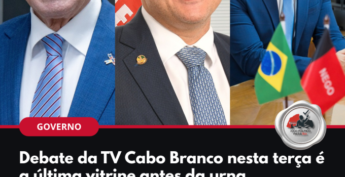 Arte do Jogo Político PB: Cícero Lucena, Efraim Filho e Lucas Ribeiro no debate da TV Cabo Branco