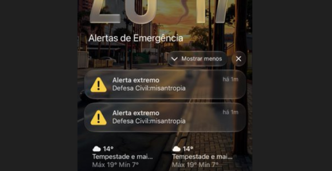 Alerta Extremo com Palavra "Misantropia" em Celulares Assusta Moradores de Curitiba; Defesa Civil Aciona Anatel e PF Suspeita de Ataque Hacker