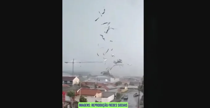 Tornado assusta São José dos Pinhais: Casas destelhadas e bairros sem luz após forte vendaval na Grande Curitiba