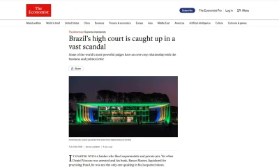 The Economist expõe crise no STF: juízes em escândalo e prisão de Bolsonaro sob nova ótica