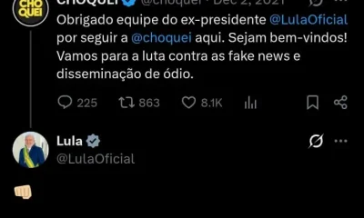 Lula interage com perfil da Choquei, dono preso pela PF em operação bilionária de lavagem de dinheiro