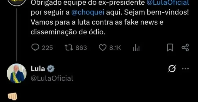 Lula interage com perfil da Choquei, dono preso pela PF em operação bilionária de lavagem de dinheiro