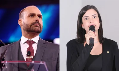 Moraes e Cármen Lúcia votam para condenar Eduardo Bolsonaro por difamação contra Tabata Amaral em caso de absorventes