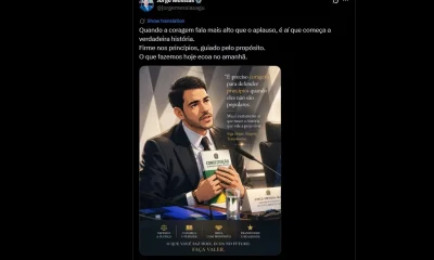 Jorge Messias, rejeitado para o STF, posta mensagem motivacional com arte de IA: "É preciso coragem"