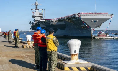 Maior porta-aviões do mundo, USS Gerald R. Ford, retorna após missões históricas na Venezuela e Irã
